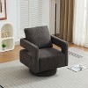 CAVINAS 29.13" W Square Swivel Accent Chair, Upholstered Barrel Lounge Chair with Open Back, 360 Degree Rotation, Removable Back Cushion - 2 of 4