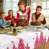 Pink Christmas Tree Tablecloth, Cute Winter Tablecloth, Pine Tree Design Table Cover Dining Room Holiday Party Table Decor - 4 of 4