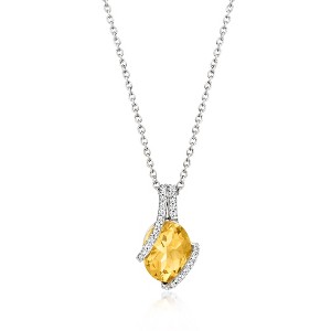 Ross-Simons 2.40 Carat Citrine and .16 ct. t.w. Diamond Pendant Necklace in Sterling Silver Size 18 - 1 of 3