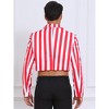 INSPIRE CHIC Men's Single Breasted Notch Lapel Business Crop Stripes Suit Jackets - 3 of 4