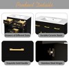 Okak Modern Freestanding Bathroom Vanity with Ceramic Sink,Solid Wood Bathroom Storage Cabinet with 2 Cabinets & 4 Drawers - 3 of 4