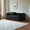 76.4" Velvet 2-Seater Sofa with Pillows, Space-Saving Design and Soft Compressed Cushions - 3 of 4