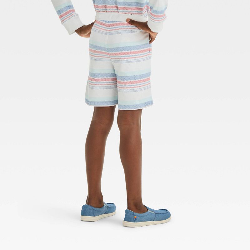 Boys' Americana Striped 'Above Knee' Twill Pull-On Shorts - Cat & Jack™ White, 3 of 6