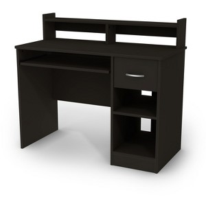 HomeStock Office Desk with Keyboard Tray and Drawer Pure Black Axess - 1 of 4