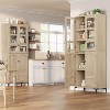 Kitchen Pantry Cabinet with Glass Doors, Freestanding Food Storage Cabinet with Adjustable Shelves - 3 of 4