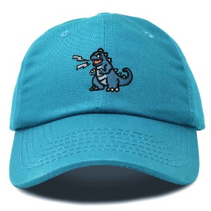 Dalix Giant Lizard Kaiju Embroidered Cotton Dad Hat Baseball Cap Adjustable Glow in the Dark Mens - 1 of 4