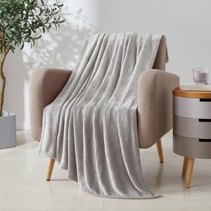 Kate Aurora Ultra Soft & Plush Ogee Damask Fleece Throw Blanket Covers - 50 in. W x 60 in. L - 1 of 4