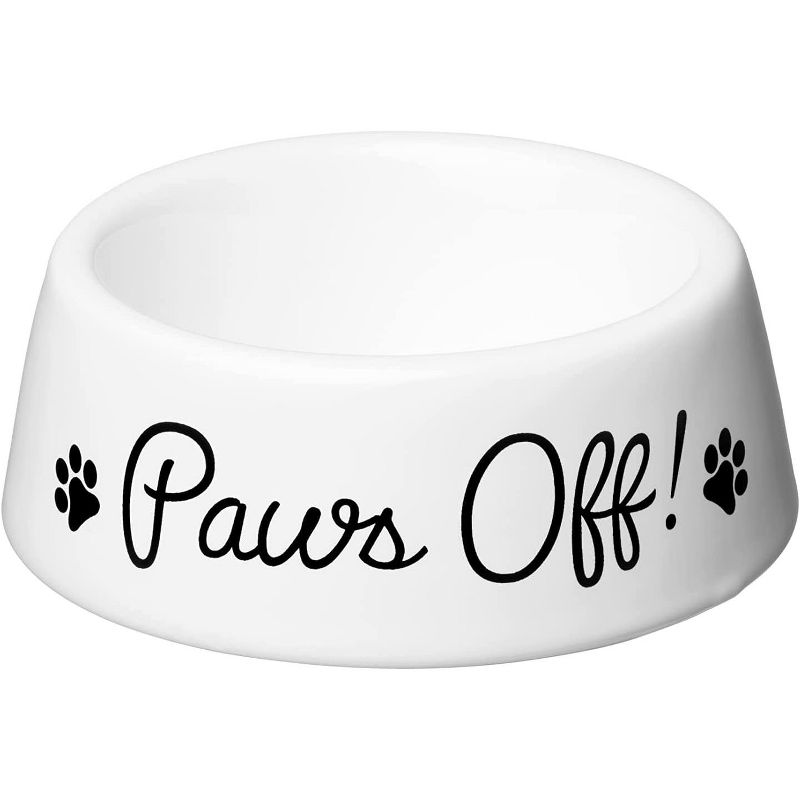 Amici Pet Ceramic Paws Off Dog Bowl, 1 of 6