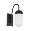 Elegant Lighting Kace 1 light Black and frosted white glass wall sconce - 3 of 4