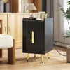 Tangkula 2PCS Nightstand w/ Charging Station Home Bedside Sofa Side Tables w/ 2 Drawers - 2 of 4