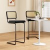 AZL1 Life Concept Dining Sets Set of 2 Upholstered Velvet Barstools with Rattan Back Stools Armless Bar for Kitchen Island, Black, 18.9"*17.7"*42.5" - 4 of 4