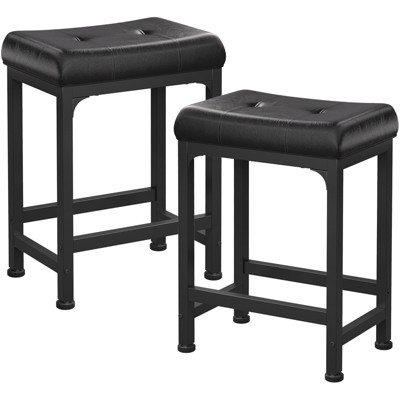 Aheaplus Upholstered Counter Stool with Metal Frame