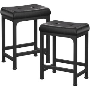 Aheaplus Upholstered Counter Stool with Metal Frame - 1 of 4