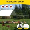 Metal Chicken Coop with Spire Roof, Outdoor Walk-In Chicken Run with Waterproof UV Cover, Heavy Duty Hen House for Backyard, Farm, 9.8' x 6.5' x 6.5' - 3 of 4