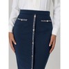 INSPIRE CHIC Women's High Waist Business Work Tweed Trim Button Decor Bodycon Skirts - 4 of 4