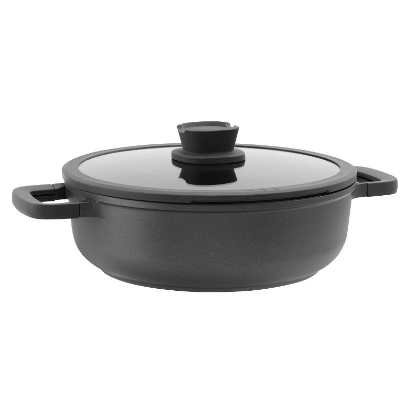 BergHOFF Leo Stone+ Non-stick Ceramic 11" Two-Handle Sauté Pan 5qt. With Glass Lid, Recycled Cast Aluminum, 1 of 10