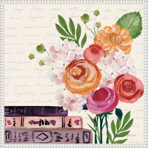 Amanti Art Books and Blooms II by Yvette St. Amant Framed Canvas Wall Art - 1 of 4