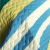 Slickblue 3 PC Handmade Full/Queen Quilt Set, Reversible Vermicelli Quilted, Horizontal Stripes, 37 Color Options - 3 of 4