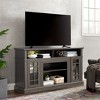 VYNXARIA Classic Dark Walnut and Black TV Media Stand for TVs Up to 65" with Versatile Storage - 2 of 4