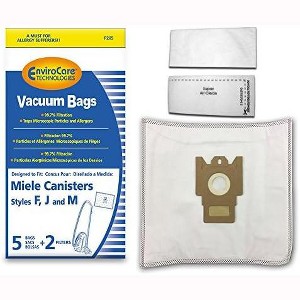 EnviroCare Replacement Allergen Vacuum Bags made to fit Miele F,J,M Canisters 5 Pack with 2 Filters - 1 of 4