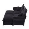 GDFStudio Wila 85.83'' Modern Corduroy Upholstered Sectional Sofa with 2 Ottomans - 4 of 4