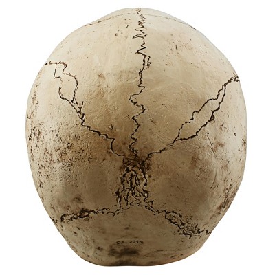 Giant Beige Resin Halloween Skeleton Skull Sculpture