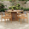NAYSAYE Patio Chaise Lounges Outdoor Acacia Wood Braided Chair Set with Dining Table for Garden Deck Patio, Grey and Teak, 47.25"*47.25"*29.75" - 2 of 4