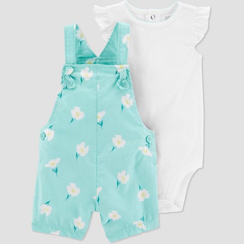 Carter's Just One You® Baby Girls' Floral Top & Bottom Set Blue/White - image 1 of 4