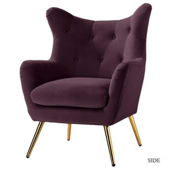 Godefroy Upholstery Accent Chair velvet with Wingback | Karat Home