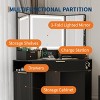 Space-Saving Corner Vanity Desk with Lighted Mirror ,Makeup Table with Charging Station, 3 Drawers, Storage Cabinets & Open Shelves for Bedroom - 4 of 4