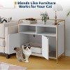 Cat Litter Box Enclosure, Wooden Cat Washroom Furniture with Barn Door, Hidden Litter Box Cover, Dog Proof Feline Litter Boxes - 2 of 4