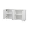 Sideboard Storage Cabinet with Layered Doors and Triangular Legs, Pine Sideboard Buffet for Kitchen, Entryway, Dining Room-Maison Boucle - 4 of 4