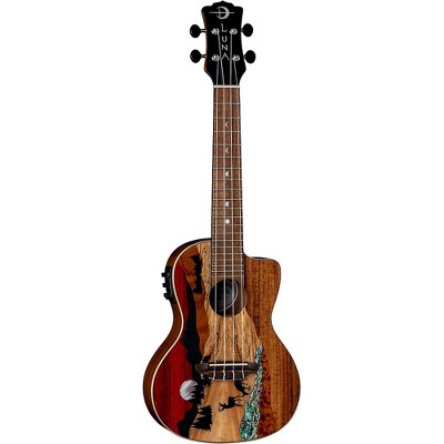 Luna Guitars Vista Deer Tropical Wood Concert Acoustic-Electric Ukulele Gloss Natural