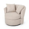 CAVINAS Soft Fabric Swivel Barrel Accent Chair with Movable Pillow Backrests,Upholstered Swivel Living Room Chair,Reading Chairs for Living Room - 4 of 4