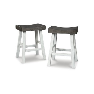 Signature Design by Ashley Glosco Counter Height Barstool, Set of 2, Brown/Antique White - 1 of 4