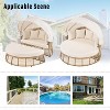YOOCOZZ Outdoor Wicker Daybed with Canopy & Cushioned Poolside Design-Beige - 3 of 4