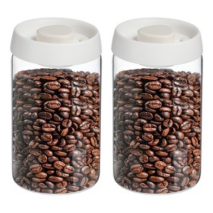 Unique Bargains Glass Airtight Vacuum Seal Coffee Bean Containers 40oz 2 Pcs - 1 of 4