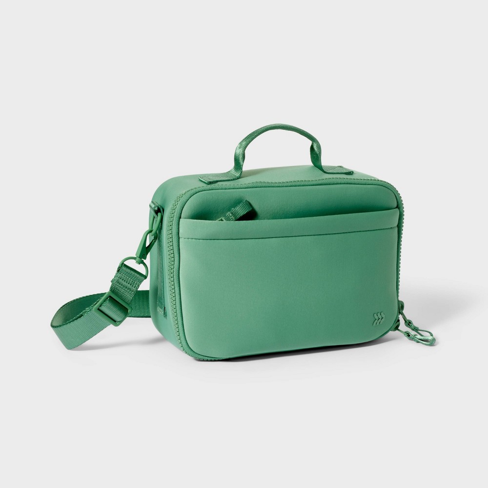 Faux Neoprene Lunch Tote - All In Motion™?Sage Green: Zipper Closure, Recycled Fabric