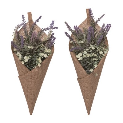 Transpac Artificial Lavender Handing Floral Arrangements