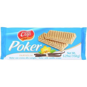 Gastone Lago Poker Cookie Vanilla Cream Wafer - Case of 16 - 5.29 oz - 1 of 1