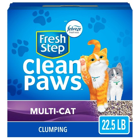 Fresh Step Clean Paws Multi-Cat with the Power of Febreze Scented Clumping Cat Litter - 22.5lbs - image 1 of 4