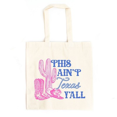 City Creek Prints This Ain't Texas Canvas Tote Bag - 15x16 - Natural