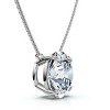 Pompeii3 3Ct Floating Diamond Solitaire Pendant 14k Gold 18" Women's Necklace Lab Created - 3 of 4