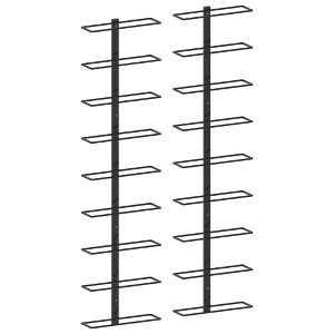 vidaXL Wall-mounted Wine Racks for 18 Bottles 2 pcs Black Iron - 1 of 4