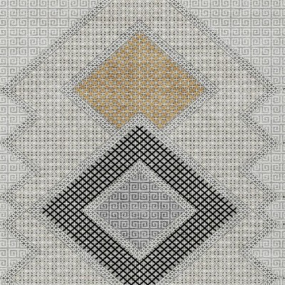 HomeRoots 10' X 14' Gray Gold And Charcoal Geometric Washable Indoor Outdoor Area Rug