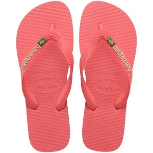 Havaianas Women's Brazil Logo Flip Flops - PINK, 7-8 - 1 of 2