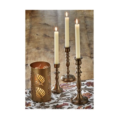 Medium Antique Brass Cast Aluminum Taper Candle Holder