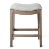 HomeRoots 26" Gray and Oak Fabric and Solid Wood Backless Counter Height Bar Chair - 4 of 4