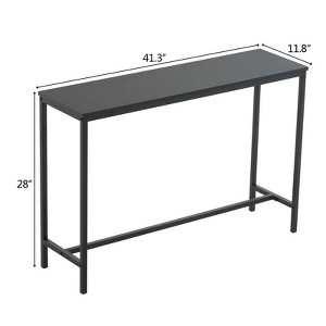 FCH 105cm Long Single Layer Melamine Board Iron Frame 105*30*71cm Black Oak Board Black Frame Porch Storage Console Table - 1 of 4