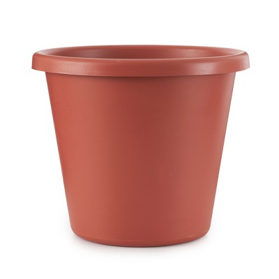 The HC Companies LIA20000E35 20 Inch Indoor/Outdoor Classic Plastic Flower Pot Container Garden Planter with Molded Rim & Drainage Holes, Terra Cotta